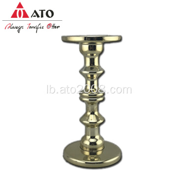 Candle Holder Glas mat Plating Gold Home Dekoratioun